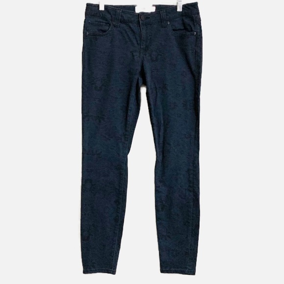 CAbi Denim - CAbi #3195 Skinny Floral Lace Paisley Blue Denim Jeans size 4